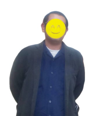 ジャケット姿の105kgの30代男性